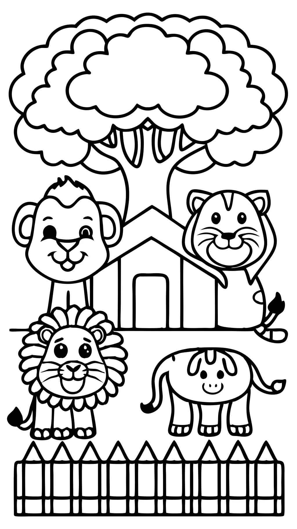 easy zoo coloring pages